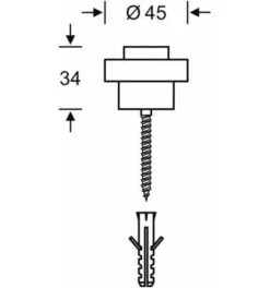FSB OB-TürstoppEdelstahl, Mit Gummip.ring, Edelstahl, Mod. 3881, Matt Edelstahl