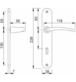 Hoppe Garnitur Schild F49 M171/332P, 8/72OB -Burgs Tienda weitere 117063 czm 1