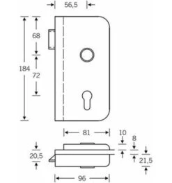 FSB ZT-Ganzglastürschloss, PZ, E72, VK8, TS8-10, D56, DL, ER, Mod. 4223 , Ma. Edelstahl -Burgs Tienda weitere 117297 czm