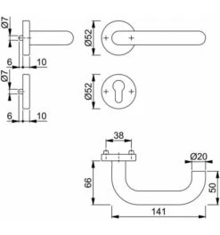 Hoppe Grt-Rosette F69 E138/42H/42HKVS, 8, RWSK/OL -Burgs Tienda weitere 371093 czm