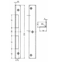 KFV Schließblech Nr.15 250 Ktg Verzinkt
