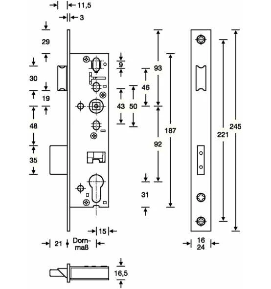 SSF Panik-RR-Einsteckschl.B DIN Li.einwärts 24/245/35/92/9mm Kl 3 Ktg. 2 SSF Panik-RR-Einsteckschl.B DIN Li.einwärts 24/245/35/92/9mm Kl 3 Ktg. - Image 2