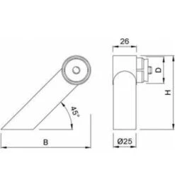 KWS 8362 Endstütze Schräglinks,Ø 35x1,5 Mm RS -Burgs Tienda zubehoer stossgriff einzelteile 181956 czm