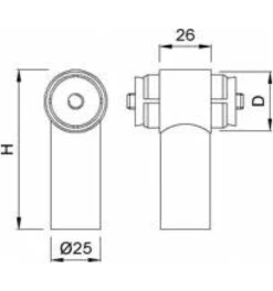 KWS OT-Mittelstütze, RS 8363, Gerade, DIN Links-Rechts, Edelstahl Matt Gebürstet -Burgs Tienda zubehoer stossgriff einzelteile 181957 czm