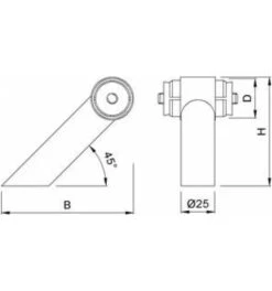 KWS 8364 Mittelst.schräg Ø 35x1,5 Mm Rohr,RS -Burgs Tienda zubehoer stossgriff einzelteile 181958 czm