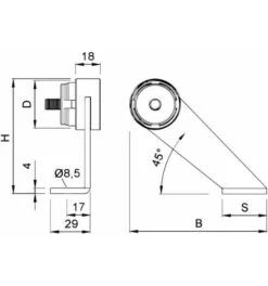 KWS 8307 Endst.schräg,rs Zeig.Ø 35x1,5 Mm Rohr,WS -Burgs Tienda zubehoer stossgriff einzelteile 181974 czm